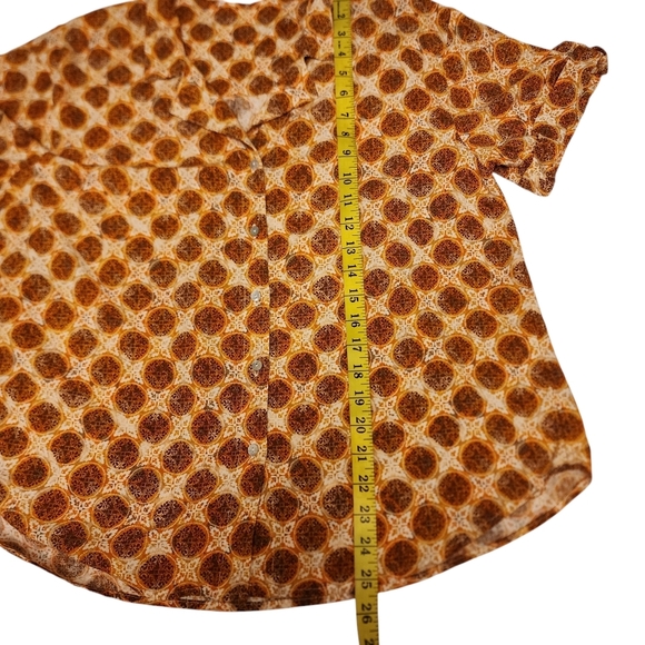 Jane + Dalancey Short Sleeve Retro Style Casual Button Down Shirt Size M - Picture 9 of 12